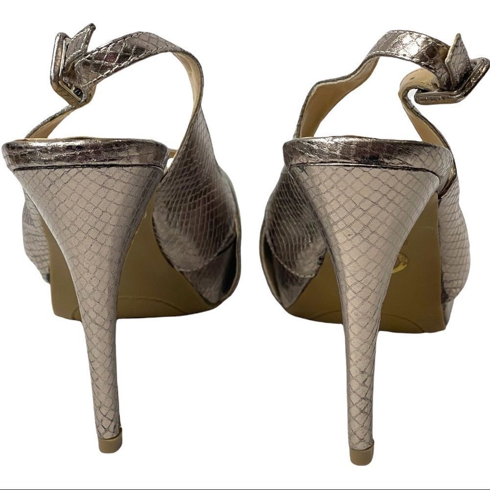 Guess Metallic Gold Faux Snakeskin Platform Stiletto Heels  Size 6 - Picture 4 of 10